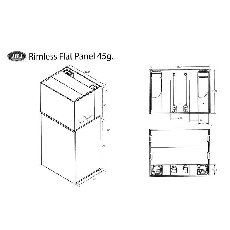 JBJ 45gal AIO Starter Kit Aquarium with Stand