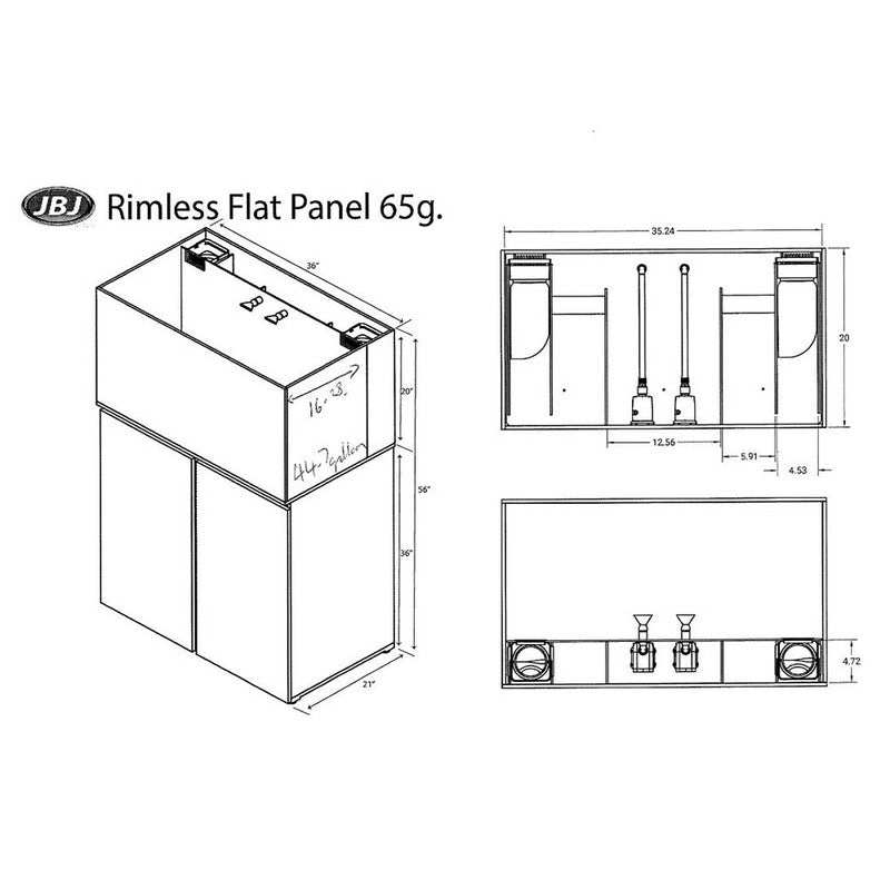 JBJ 65gal AIO Starter Kit Aquarium with Stand