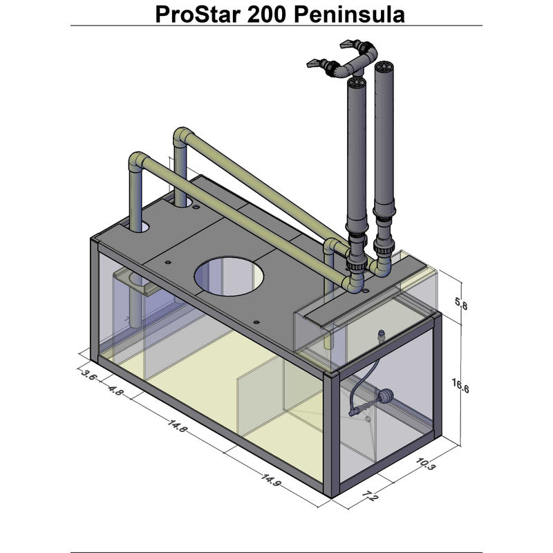 ProStar Rimless V2 200 Peninsula Aquarium