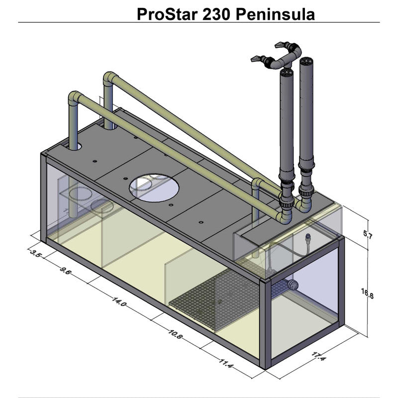 ProStar Rimless V2 230 Peninsula Aquarium